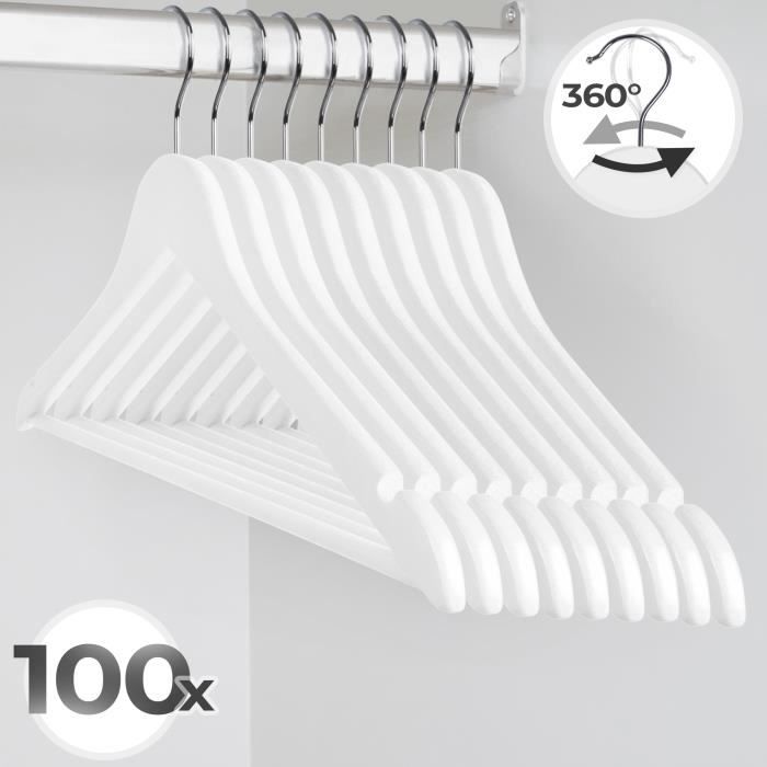 20 Cintres à Pinces En Bois – Crochet Pivotant 360°, Clips Réglables, Gain De Place – Pour Pantalons, Jupes, Jeans - 8