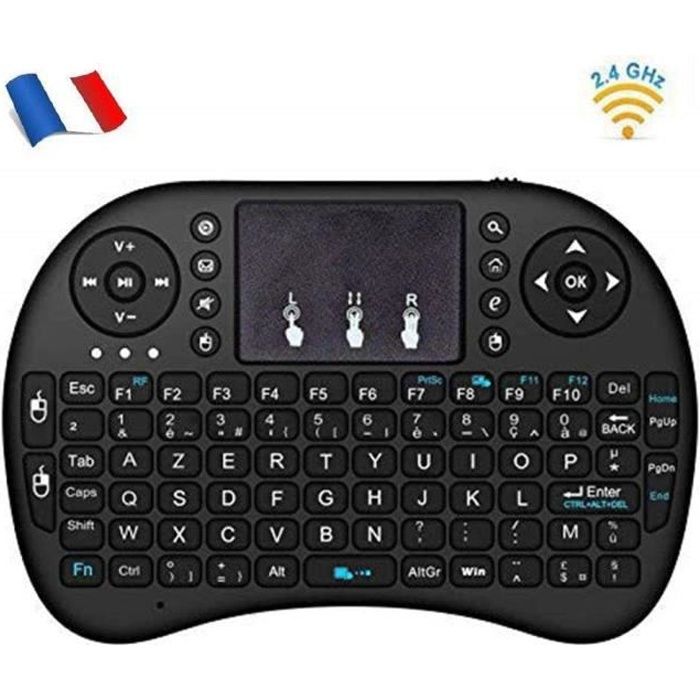 Clavier sans fil – MARQUEUNE – Mini i8 – AZERTY – Touchpad intégré – Ergonomique