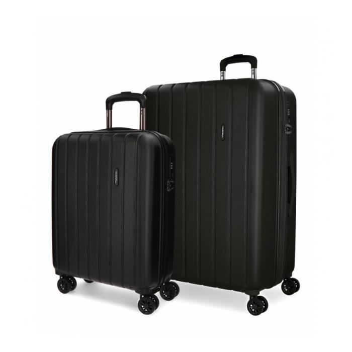 Movom Coffre à bagages en bois noir -38,5x55x20cm / 49x70x28cm