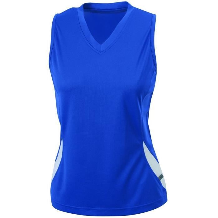 Débardeur running respirant JN315 - Femme - Bleu roi et blanc - Multisport Débardeur running respirant JN315 - Femme - Bleu roi et blanc - Multisport