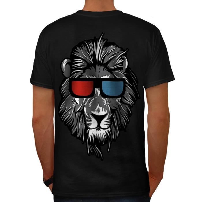 Sky Lion visage lune Animal Hommes T-shirt à manches longues Nouveauwellcoda 