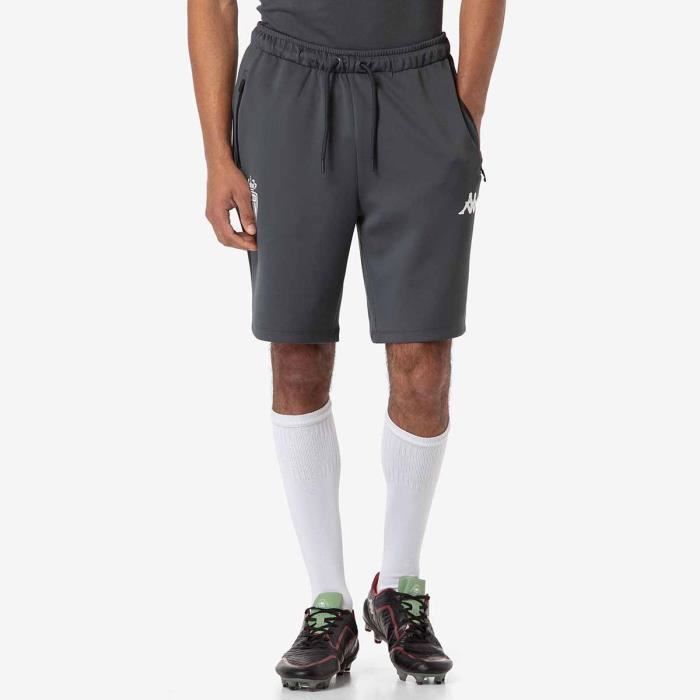 Short de football AS Monaco pour homme - Gris foncé - Respirant