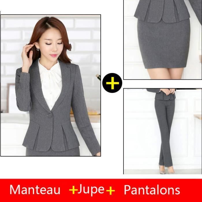 Veste jupe pantalon Costume Femme Coupe slim de Marque Style automne et hiver d interview de travail Costume Femme ensemble