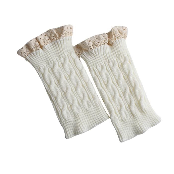 Guêtres Chaudes Tricotées Pour Femmes Et Filles - Hiver, Acrylique Doux Stretch - Longueur 42 Cm, Lot De 1 Paire