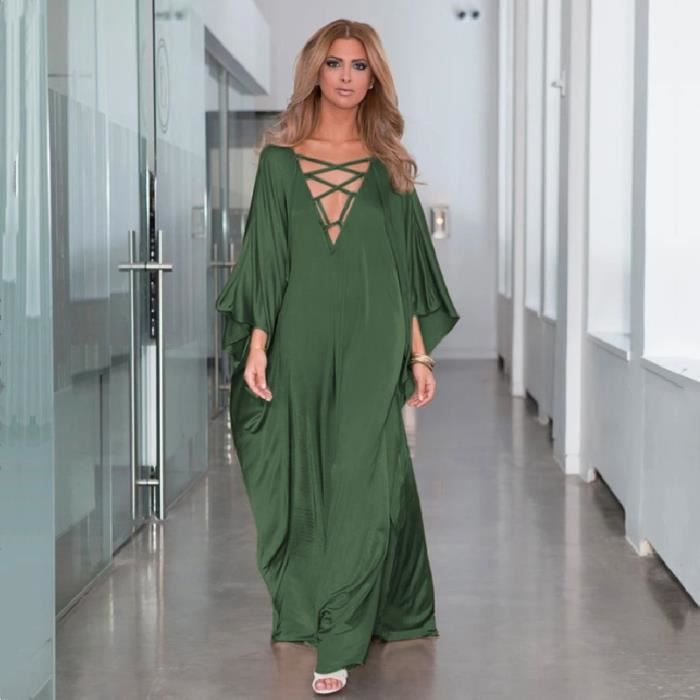 Bsubseach Kaftans Pour Les Femmes Robe De Caftan Grande Taille Long Maillot De Bain Cover Ups Side Split Casual Robe D'Automne Feux D'Artifice