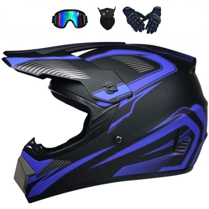Casque Motocross HaTur Pour Enfants - Full Face, DOT, Avec Lunettes, Unisexe
