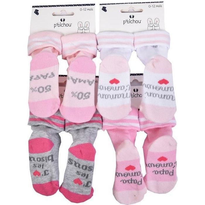 Chaussettes bébé naissance humour Confort et qualité Pack de 4 Paires  HUMOUR Fille Pack de 4 paires humour fille - Cdiscount Prêt-à-Porter