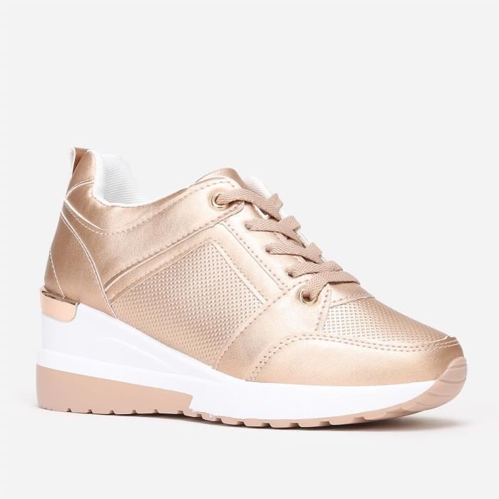 basket compensée dorée