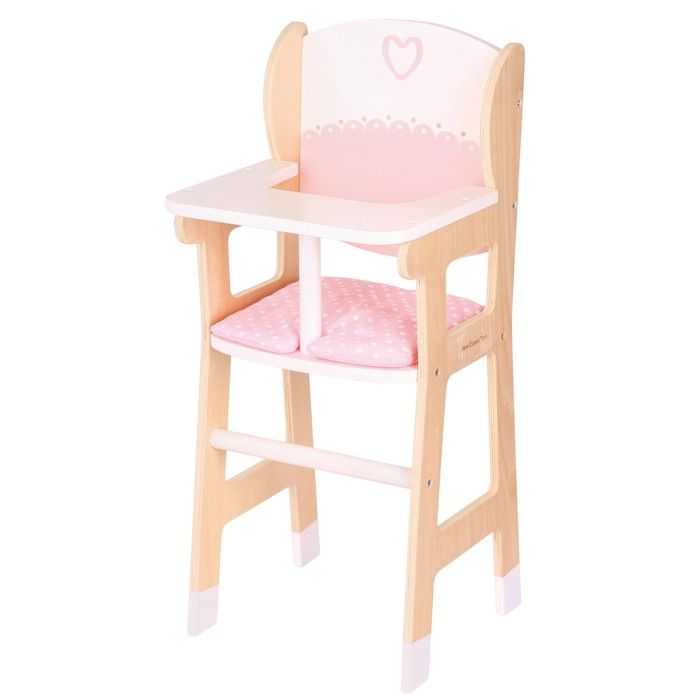 Chaise de poupée en bois NEW CLASSIC TOYS avec coussin - Blanc / Bois / Rose