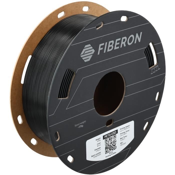 Filament 3D - Fiberon - PETG-ESD - 500g - Résistant aux ESD - Nanotubes de carbone