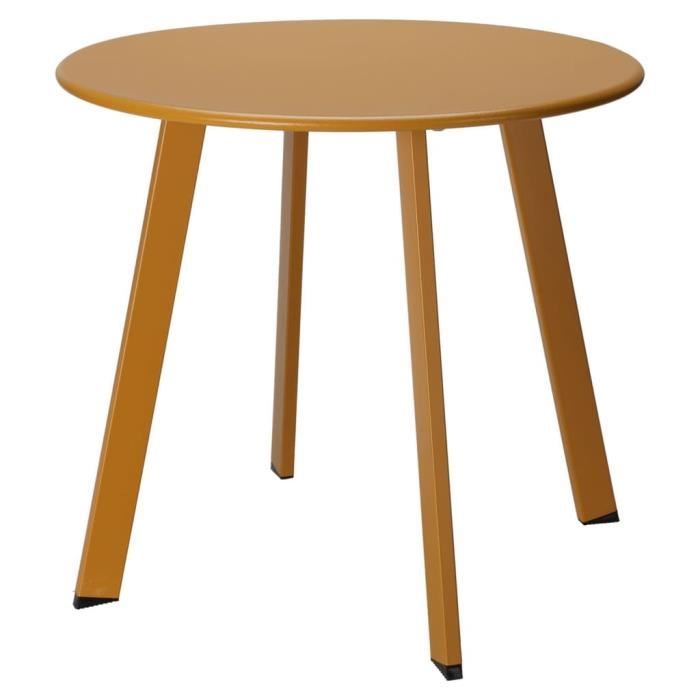 progarden table d'appoint 50x45 cm jaune moutarde mat 446760