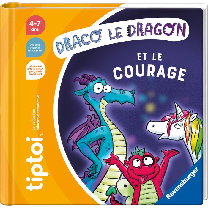Ravensburger tiptoi® Livre interactif Draco le dragon et le Courage Jeu éducatif électronique sans écran dès 13099075