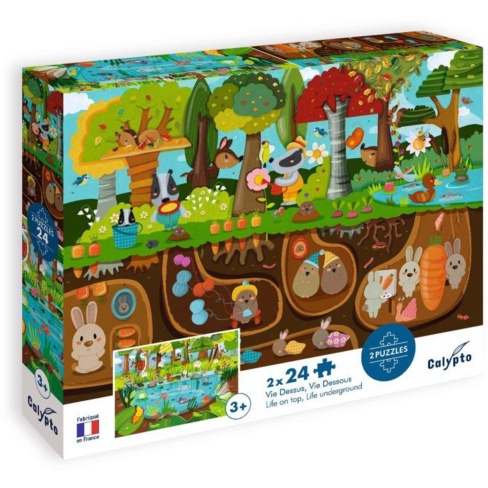 Puzzle éducatif 24 pièces x 2 : Vie Dessus et Vie Dessous pour enfants Neuf - vue 2