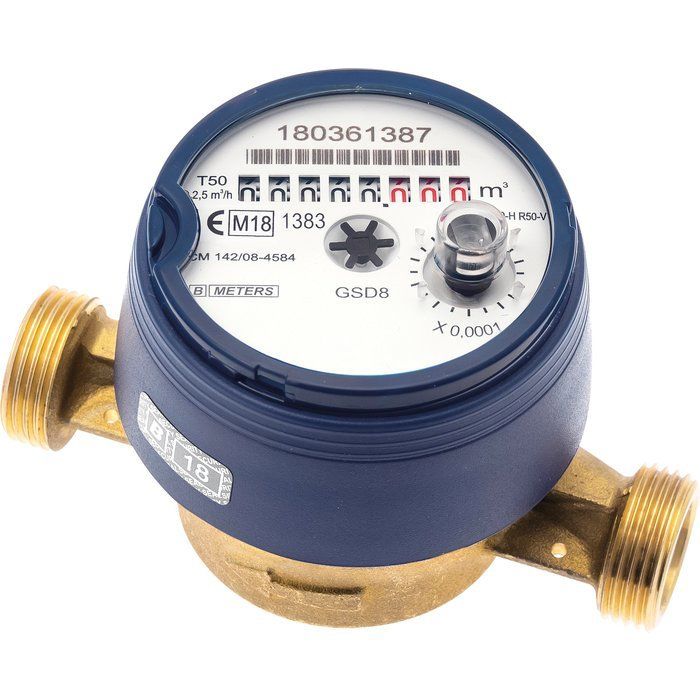 Compteur divisionnaire pour télérelevage - Modèle eau froide - DN 15 - 3/4 Mâle Mâle