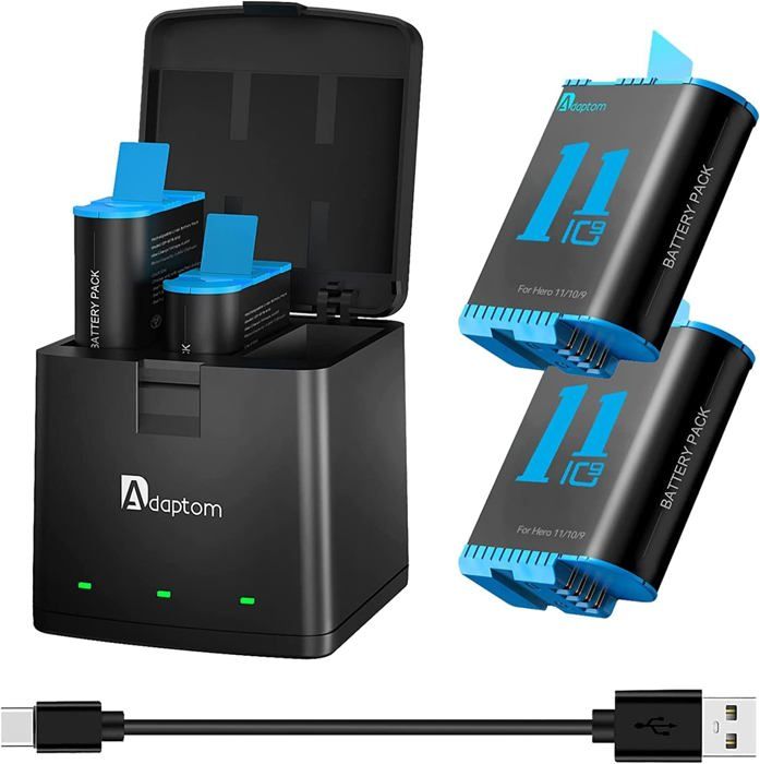 Acculader voor GoPro Hero 12/11/10/9/8/7/6/5 accu's - 3-kanaals
