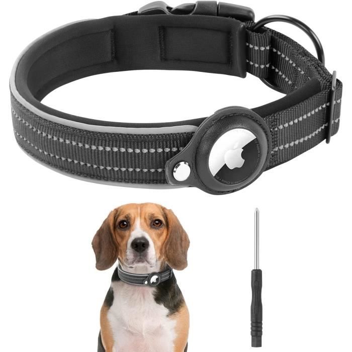 Comparer les prix de Collier Chien Rembourré pour AirTag, Collier pour Chien Réfléchissant Airtag, Air Tag Intégré pour Petits, Moyens, Grands Chiens -