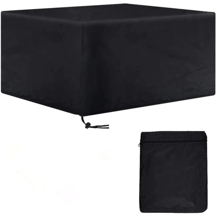 ZHCHL Housse Table Jardin Carrée 100x100x74cm Noire - Tissu Oxford Imperméable Anti-UV, Protection Robuste Pour Meubles Extérieurs Et Terrasse