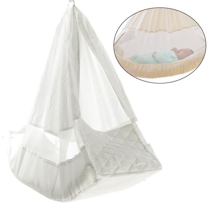 90x30x79cm Lit Hamac Bébé Nouveauné Enfant Blanc Hammock Berceau Coton