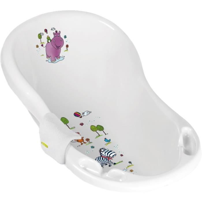KiNDERWELT Baignoire Bébé 100 Cm Aqua – Motif Ferme Amusante, Sans BPA, Ultra Confortable