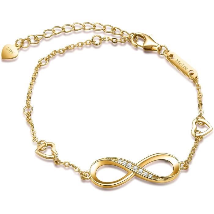 Bracelet En Argent 925 Symbole Infini Extensible Silverly - Neuf Avec étiquettes