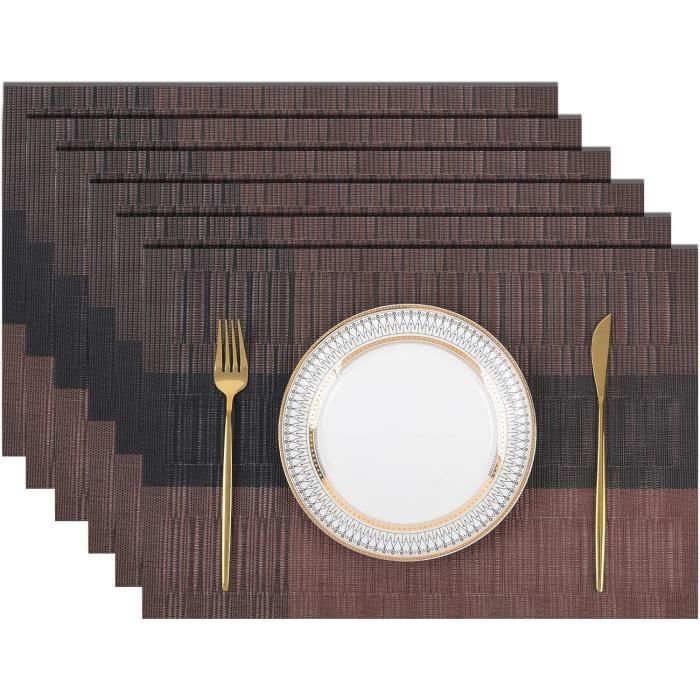 Lot De 6 Tapis De Table Ronds VEIZIBEE Orange 18cm - Sous-plats Tissés Résistants à La Chaleur