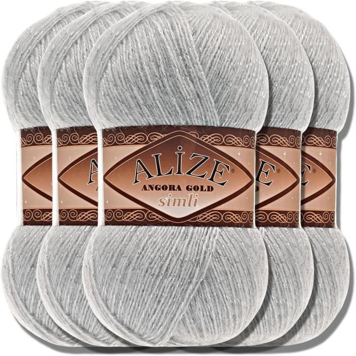 Lot De 5 Pelotes De Laine Lurex Doré Fabriqué En France - Neuf