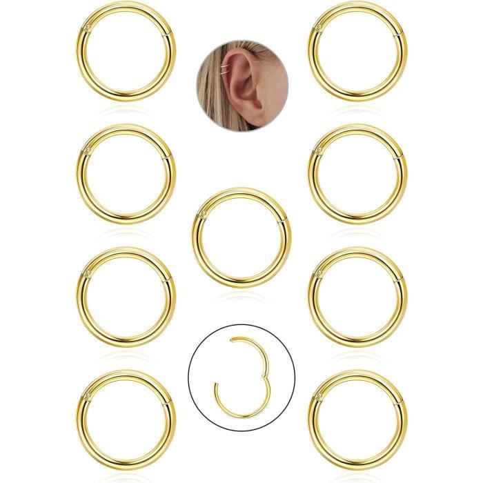 9 Boucles D'Oreille Cartilage Acier Inoxydable 16G - Pour Helix, Septum, Lèvre