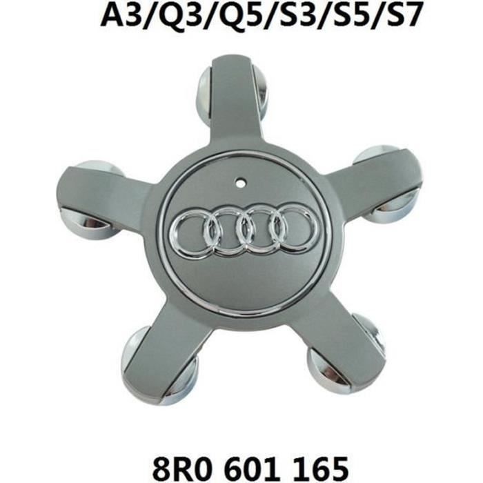 Lot de 4 centre de roue cache moyeu gris Remplacement pour Audi 135mm 8R0 601 165
