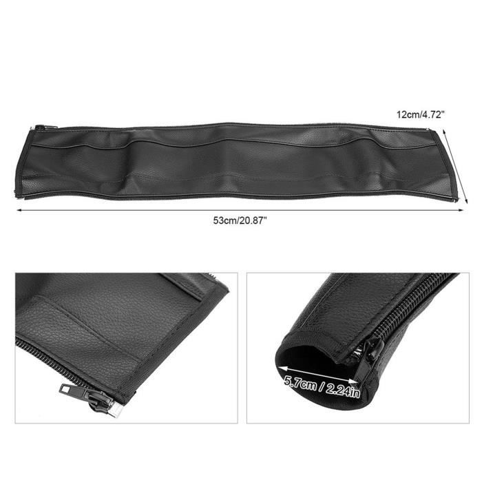 VGE moufles poussette - couverture de barre de poussette Housse de  protection pour accoudoir de guidon en cuir PU noir RUIDA