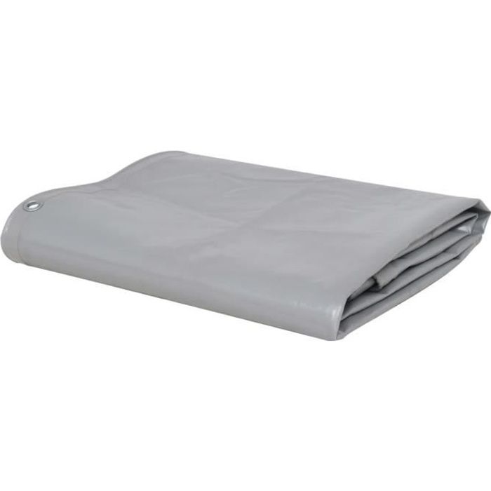 vidaXL Bâche 650 g / m² 5 x 6 m Gris