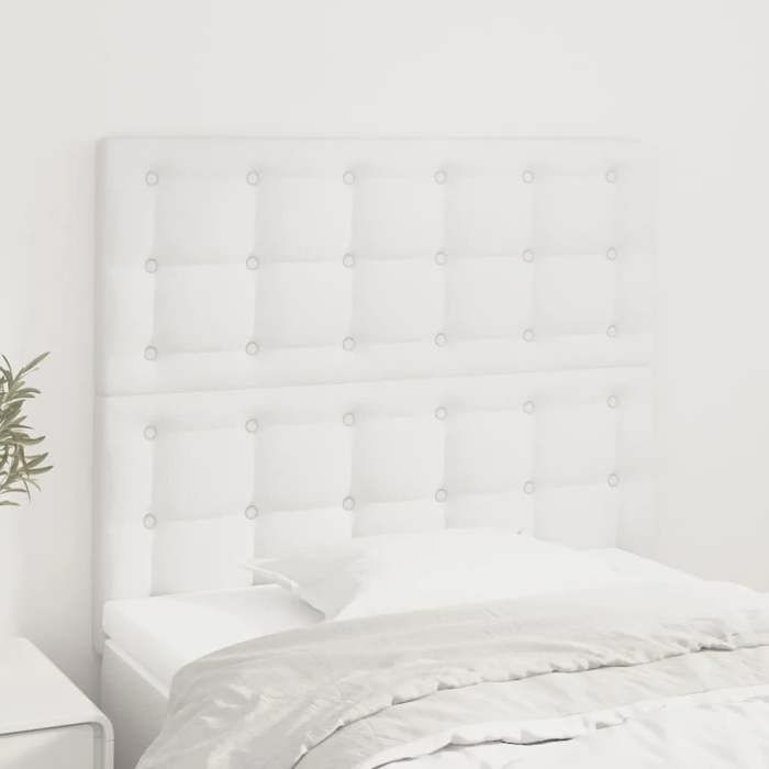 vidaXL Tête de Lit Meubles de Chambre à Coucher Accessoires de Lit Simple Têtes de Cadre de Lit Intérieur Blanc 90x5x118/128 3116411