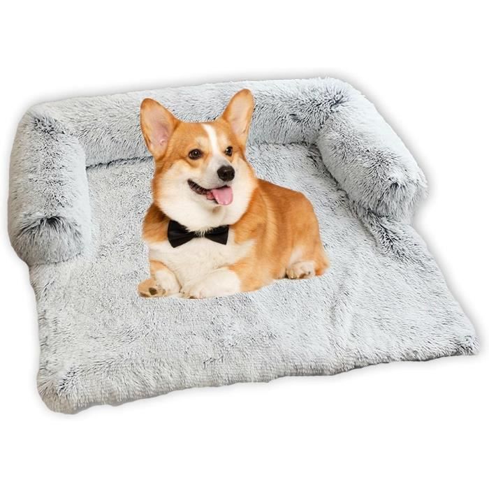 Meilleurs prix pour Couverture pour Chien en Peluche,YSTP Tapis Chien Chat Antidérapant Canape pour Chiens Moyens et Grands, 80x90x13cm, gris clair
