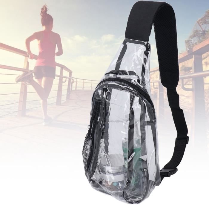 Petit Sac à Dos Transparent Approuvé Par Le Stade En PVC Résistant Pour événements Sportifs, Noir