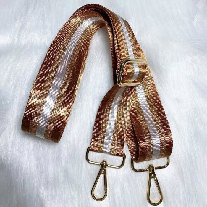 Sangle Bandoulière Sac à Main Réglable 75-145cm - Large 3,8cm Tissu Confortable (Kaki Clair+Kaki+Blanc)