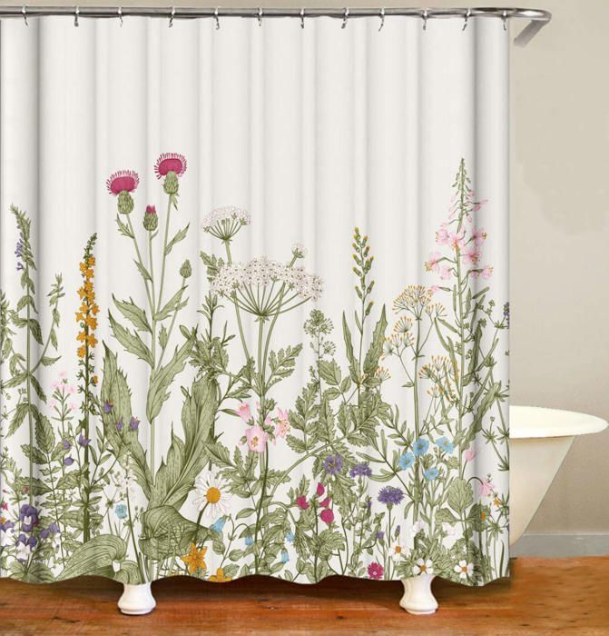 Uiiooazy Ensemble De Rideaux De Douche En Tissu Imperméable Avec Crochets Et Feuilles De Palmier Tropicales, Motif Flamant Rose, Eucalyptus Et Feuilles De Palmier Tropicales, 183 X 183 Cm