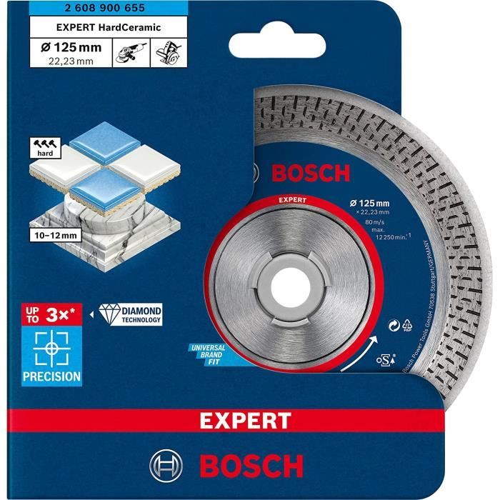 Disque Diamant Expert HardCeramic Bosch 125mm - Pour Carrelage Dur Et Pierre