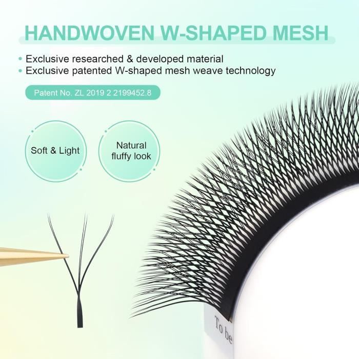 Double Couche Extensions de Cils 3D WW Préfait Bouquet Russe Gagner du Temps Naturel Léger en