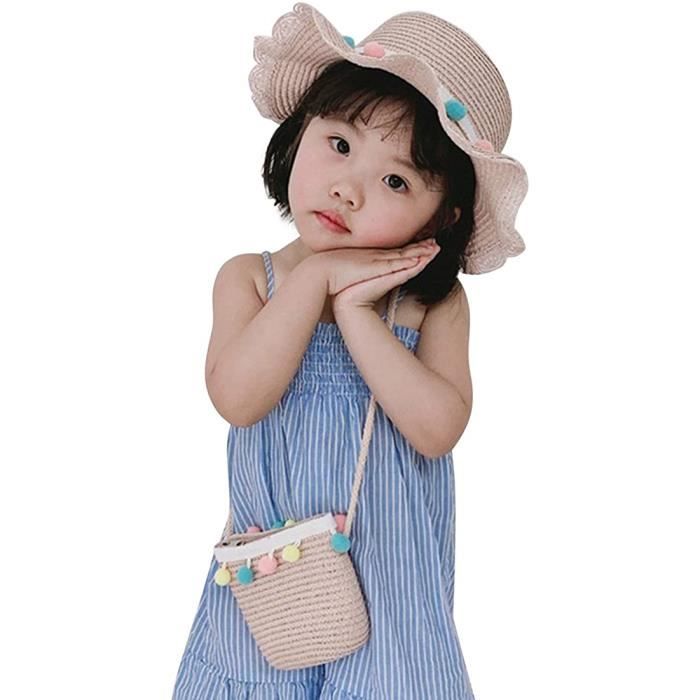 Sac de plage en paille enfant fille, Fille