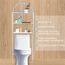 Blanc 62 x 33.5 x 176.5 cm Toilettes WC Ejoyous Étagère de Toilette en Fer Étagère au-Dessus de la Toilette à 3 Niveaux Étagère de Rangement pour Salle de Bain 