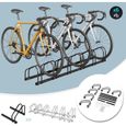 WOLTU Râtelier Vélo pour 6 Vélos, Range Vélo au Sol ou Mural, Support pour Bicyclettes, Porte-vélos en Métal Noir-2