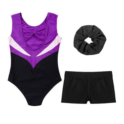Combinaison Gymnastique Fille Paillettes - Justaucorps Danse Ballet Patinage 5-16 Ans