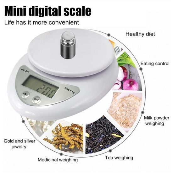 5000g-1g Balance électronique de haute précision pour pesage des aliments  pour cuisine et pâtisserie - Cdiscount Electroménager