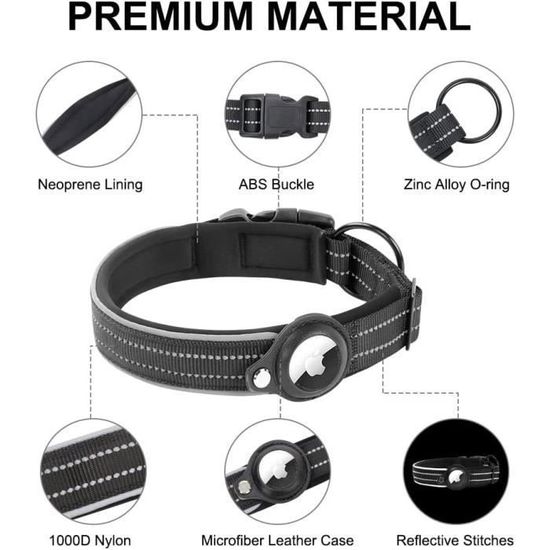 AirTag Collier pour chien étanche IP68, réfléchissant, ultra AirTag Collier pour chien étanche IP68, réfléchissant, ultra