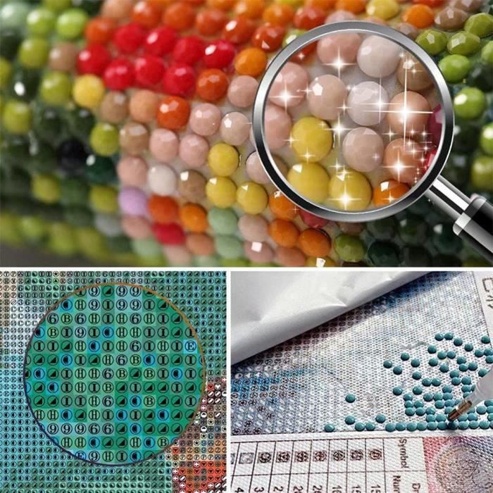 DIY 5D Diamant Peinture Kit Forage Complet Diamond Painting Grand Format Poisson rouge rouge Strass Broderie Point de Croix Numéros Peinture Art Accueil Décoration Murale Diamant Rond 30x60cm