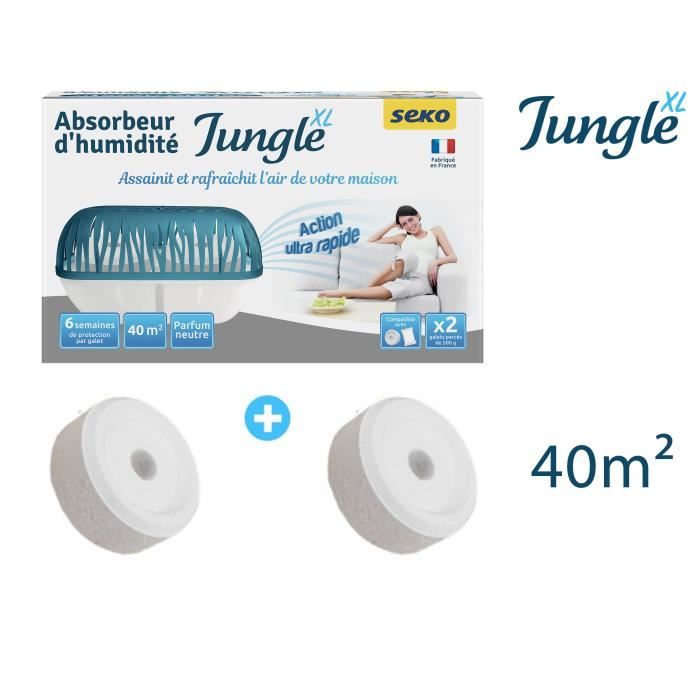 PROMO Absorbeur d'humidité Jungle XL + 2 galets percés 500gr - Cdiscount Au  quotidien