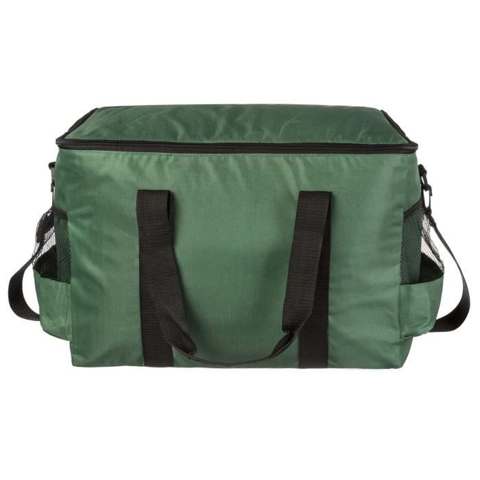 Sac Isotherme Hulongo 32L - Pliable Et Étanche - Bandoulière Amovible - Pour Pique-nique, Plage, Camping - Vert Glaciere Pliable
