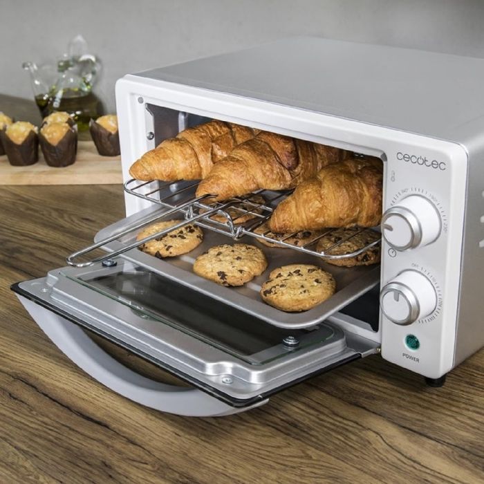 Four Comptoir Cecotec Bake&Toast 1090 - 10L, 1000W, 230°C - Avec Plaque, Grille Et Pinces - Blanc