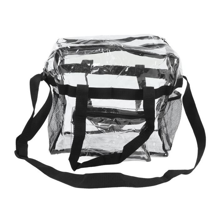 Sac Transparent PVC Approuvé Stade - 30x30x15 Cm, 15L - Bandoulière Réglable, Imperméable - Pour Concert, événement Sportif