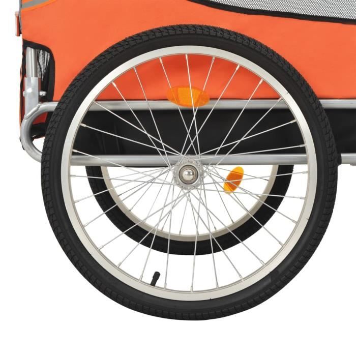 Remorque de vélo pour chiens Orange et gris VIDA…