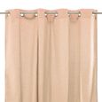COTTON LOOK - Rideau en polycoton esprit denim parfait pour habiller vos fenêtres 140 x 250 cm Rose Nude-3